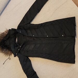 Kenneth Cole Reaction Black Down Hooded Jacket